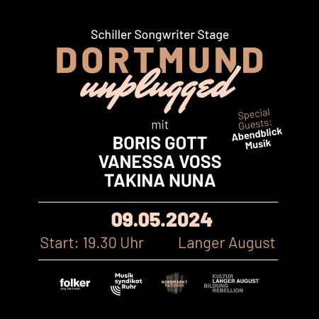 Dortmund unplugged Mai 2024 19:30 mit Boris Gott, Vanessa Voss, Takina Nuna